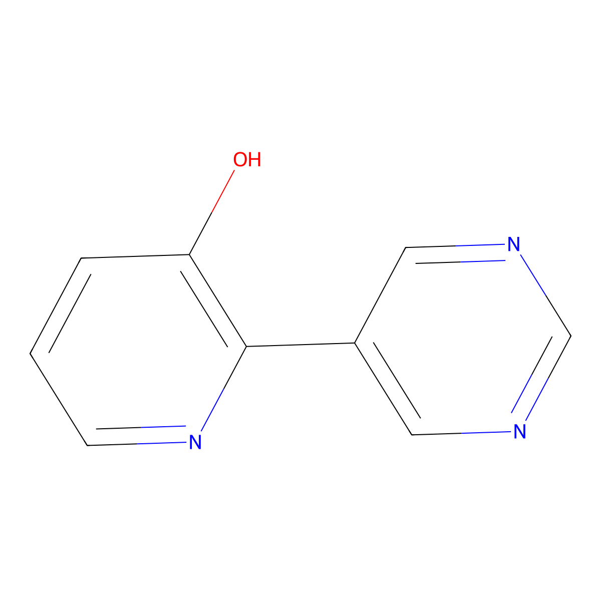 3-Hydroxy-2-(5-pyrimidyl)pyridine molecular structure, CAS 1417519-33-5