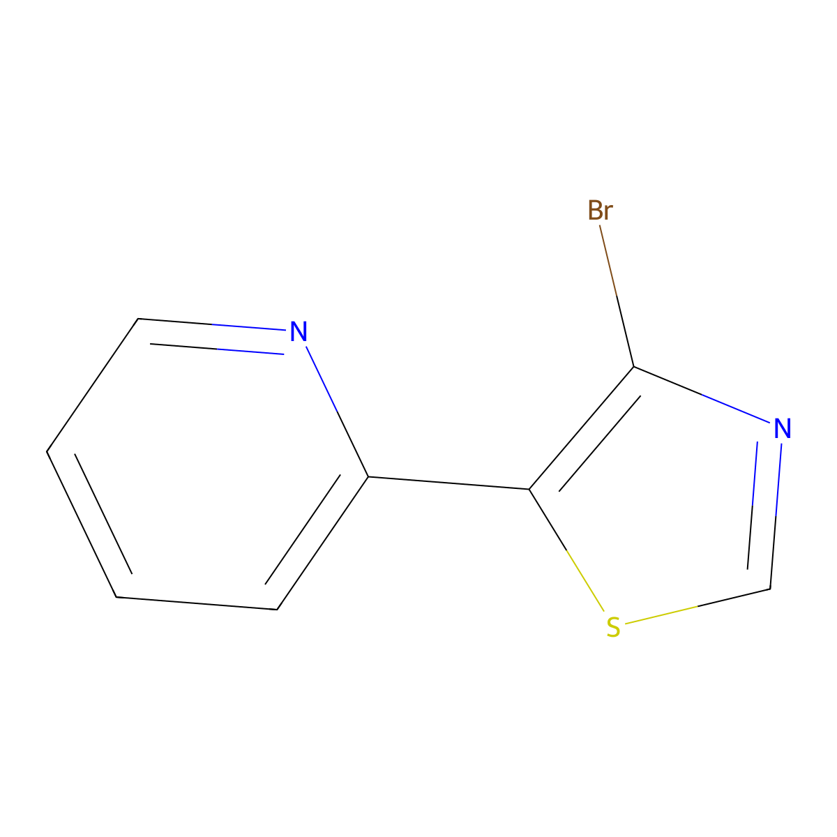 4-Bromo-5-(2-pyridyl)thiazole molecular structure, CAS 1417519-34-6