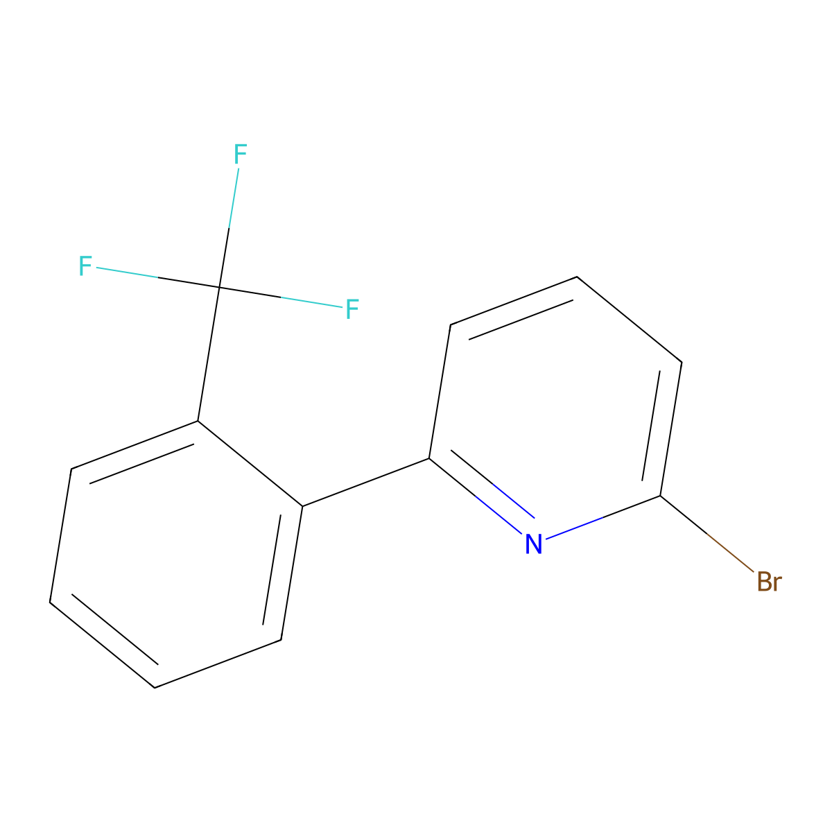 2-Bromo-6-(2-(trifluoromethyl)phenyl)pyridine molecular structure, CAS 1417519-35-7