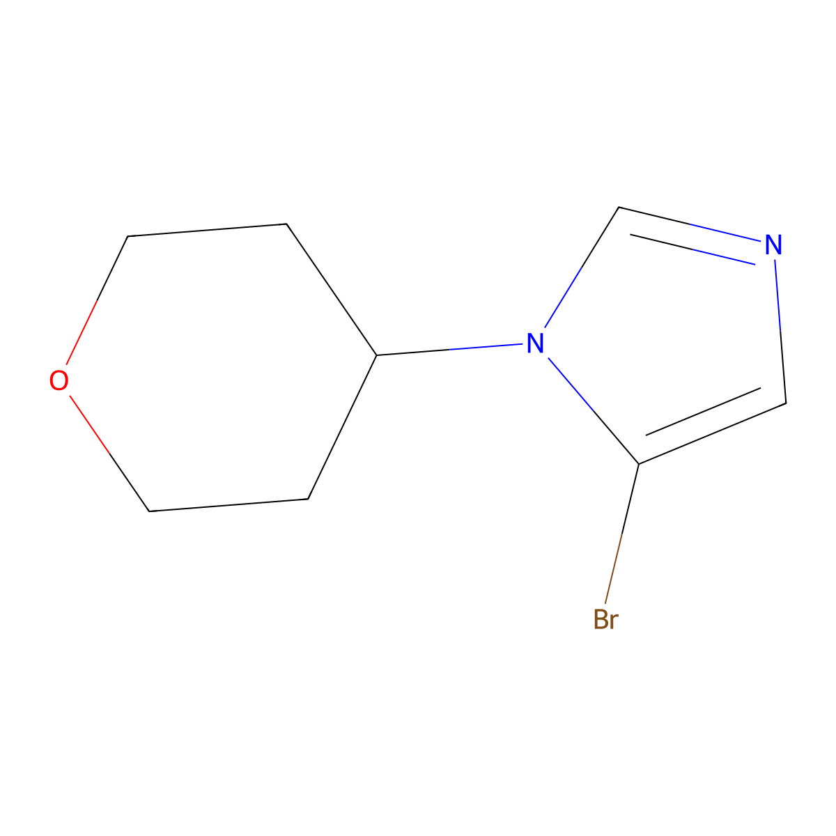 5-Bromo-1-(4-tetrahydropyranyl)-1H-imidazole molecular structure, CAS 1417519-38-0