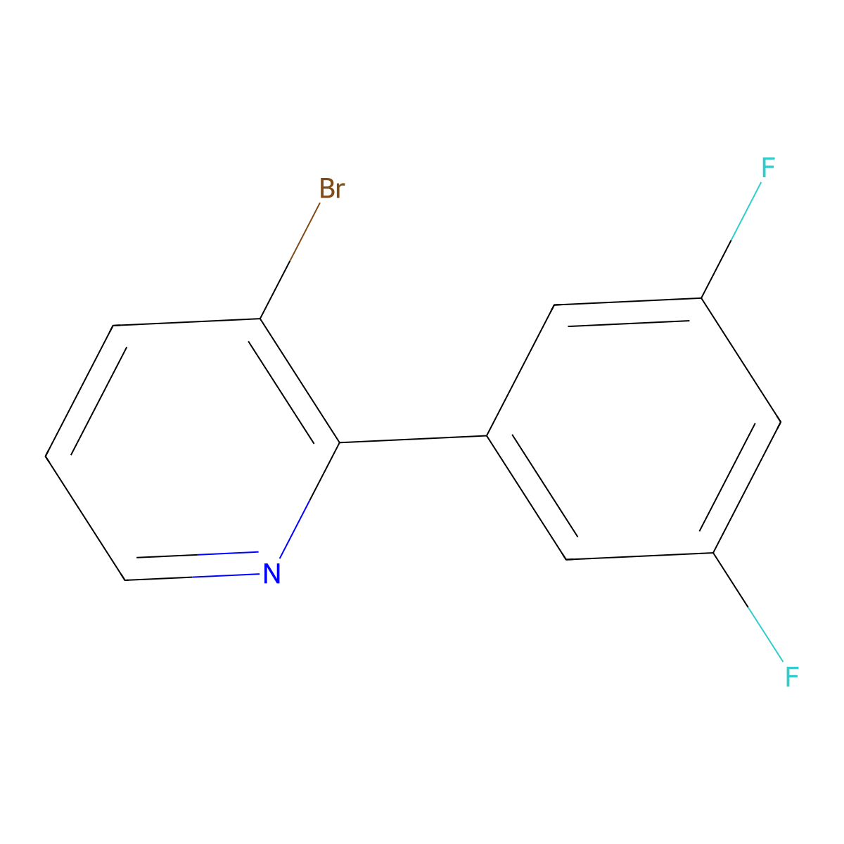 3-Bromo-2-(3,5-difluorophenyl)pyridine molecular structure, CAS 1417519-44-8