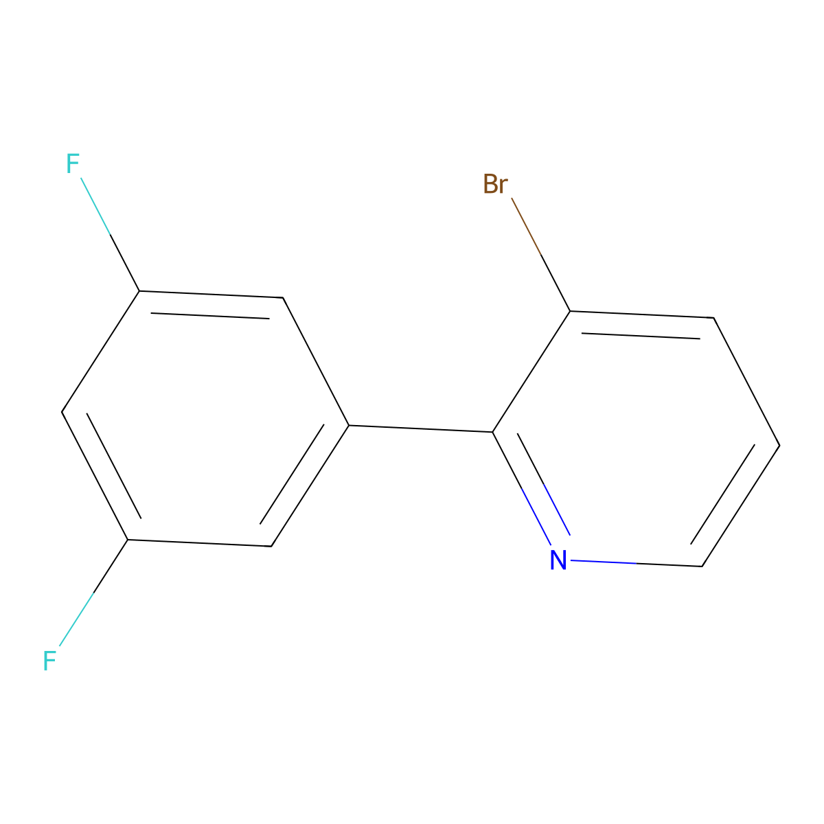 3-Bromo-2-(3,5-difluorophenyl)pyridine molecular structure, CAS 1417519-44-8