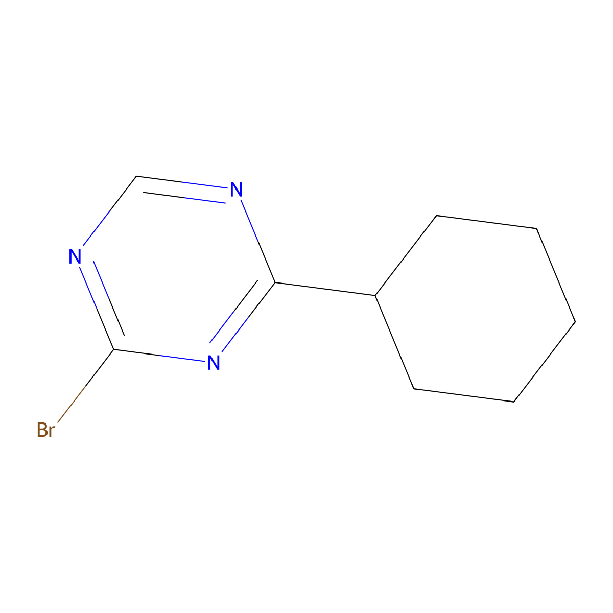 2-Bromo-4-(cyclohexyl)-1,3,5-triazine molecular structure, CAS 1417519-48-2