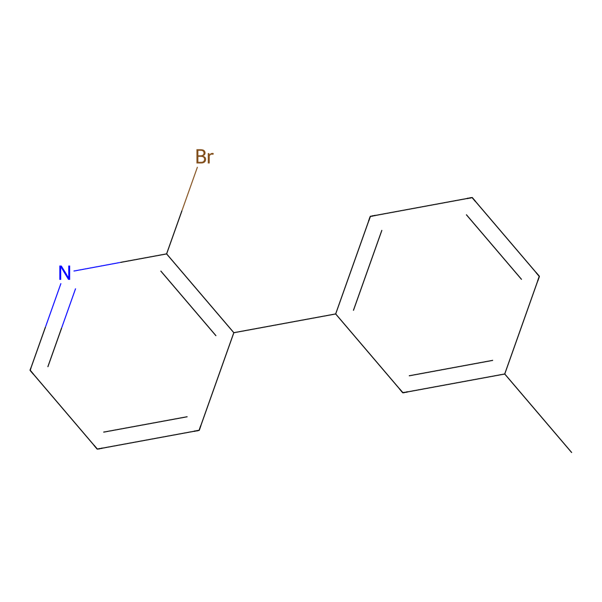 2-Bromo-3-(3-tolyl)pyridine molecular structure, CAS 1417519-50-6