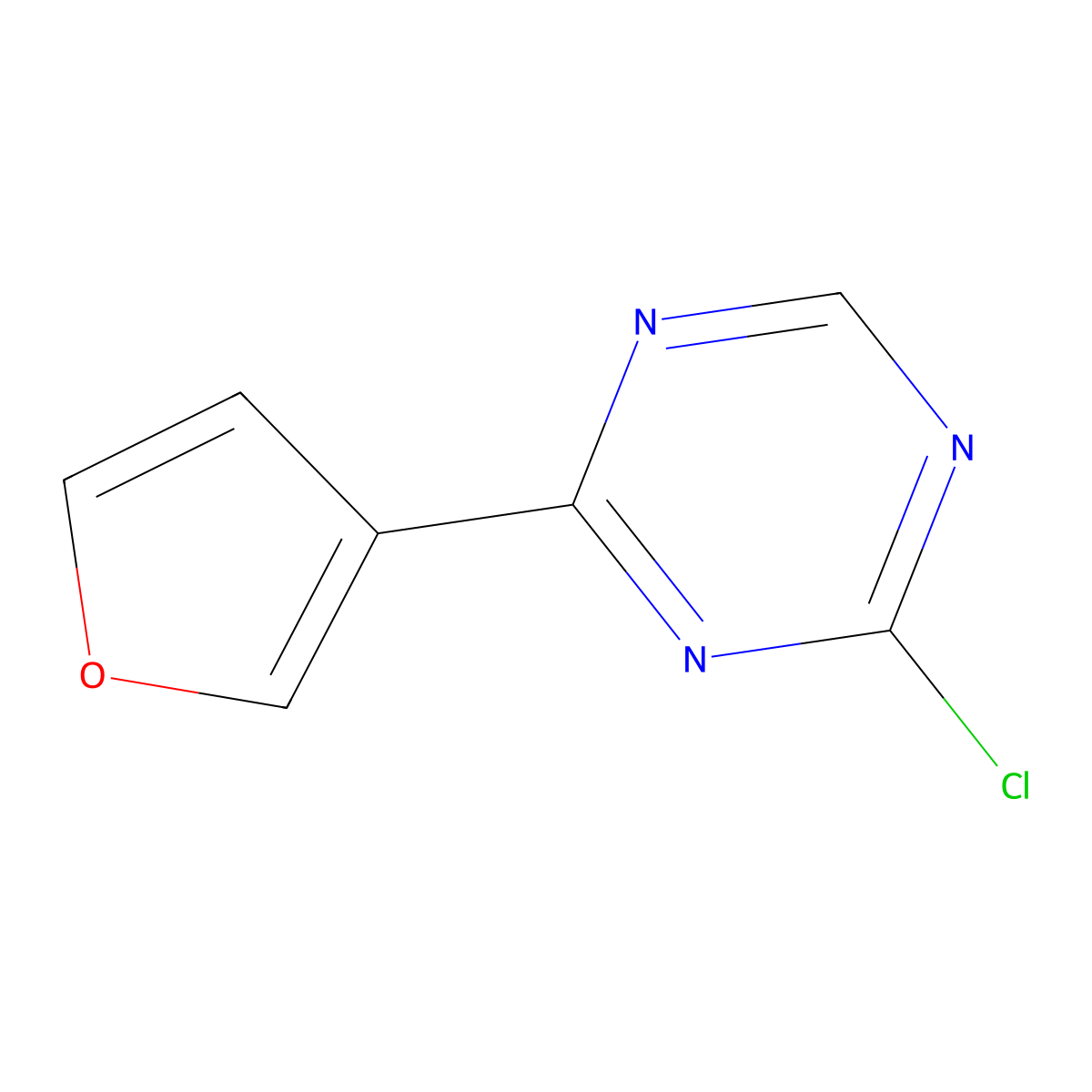 2-Chloro-4-(3-furyl)-1,3,5-triazine molecular structure, CAS 1417519-53-9