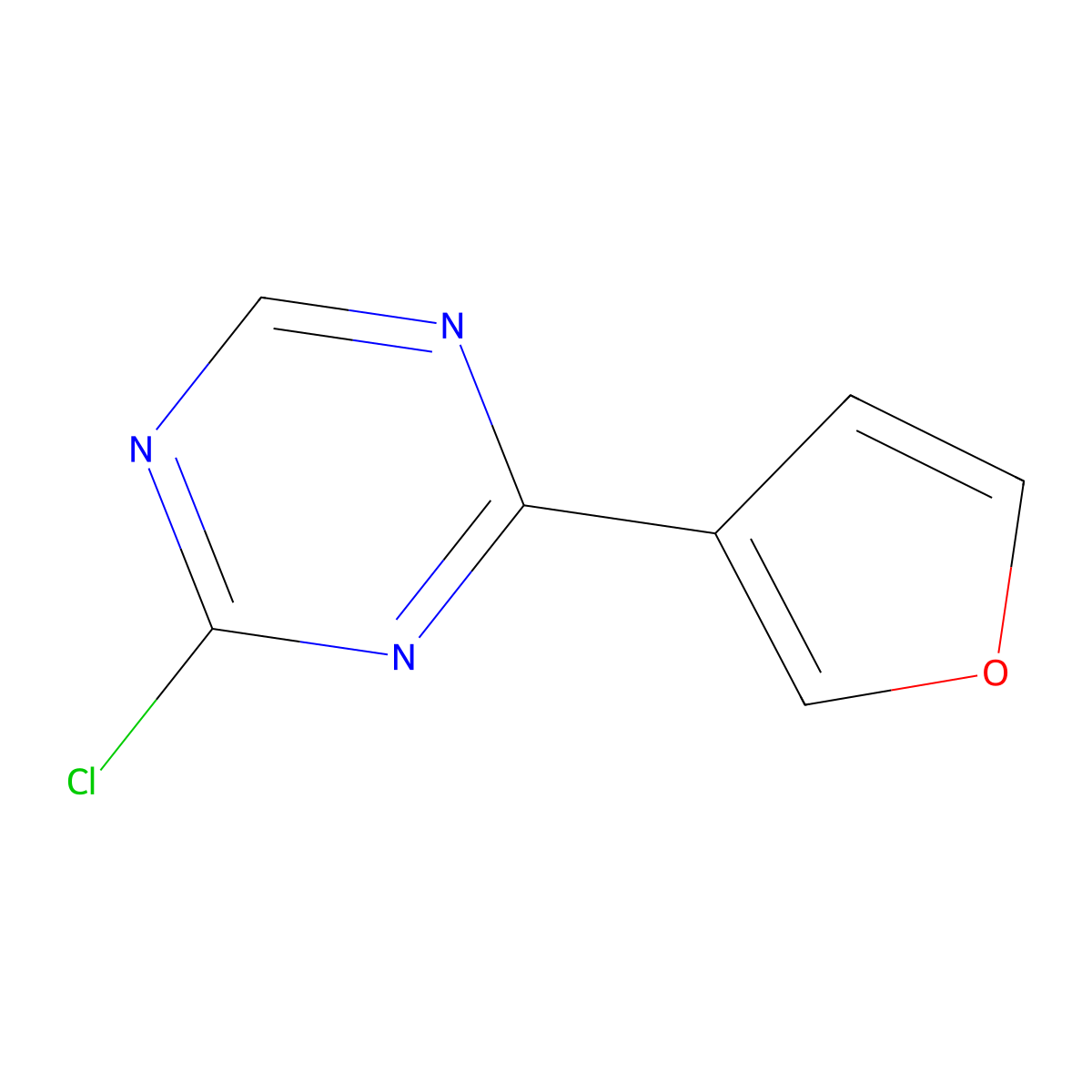 2-Chloro-4-(3-furyl)-1,3,5-triazine molecular structure, CAS 1417519-53-9