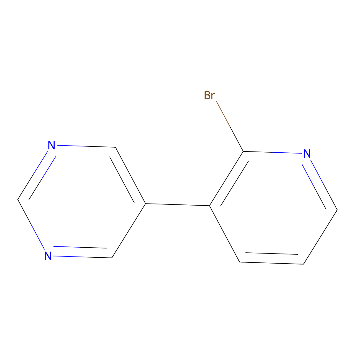 2-Bromo-3-(pyrimidin-5-yl)pyridine molecular structure, CAS 1417519-57-3