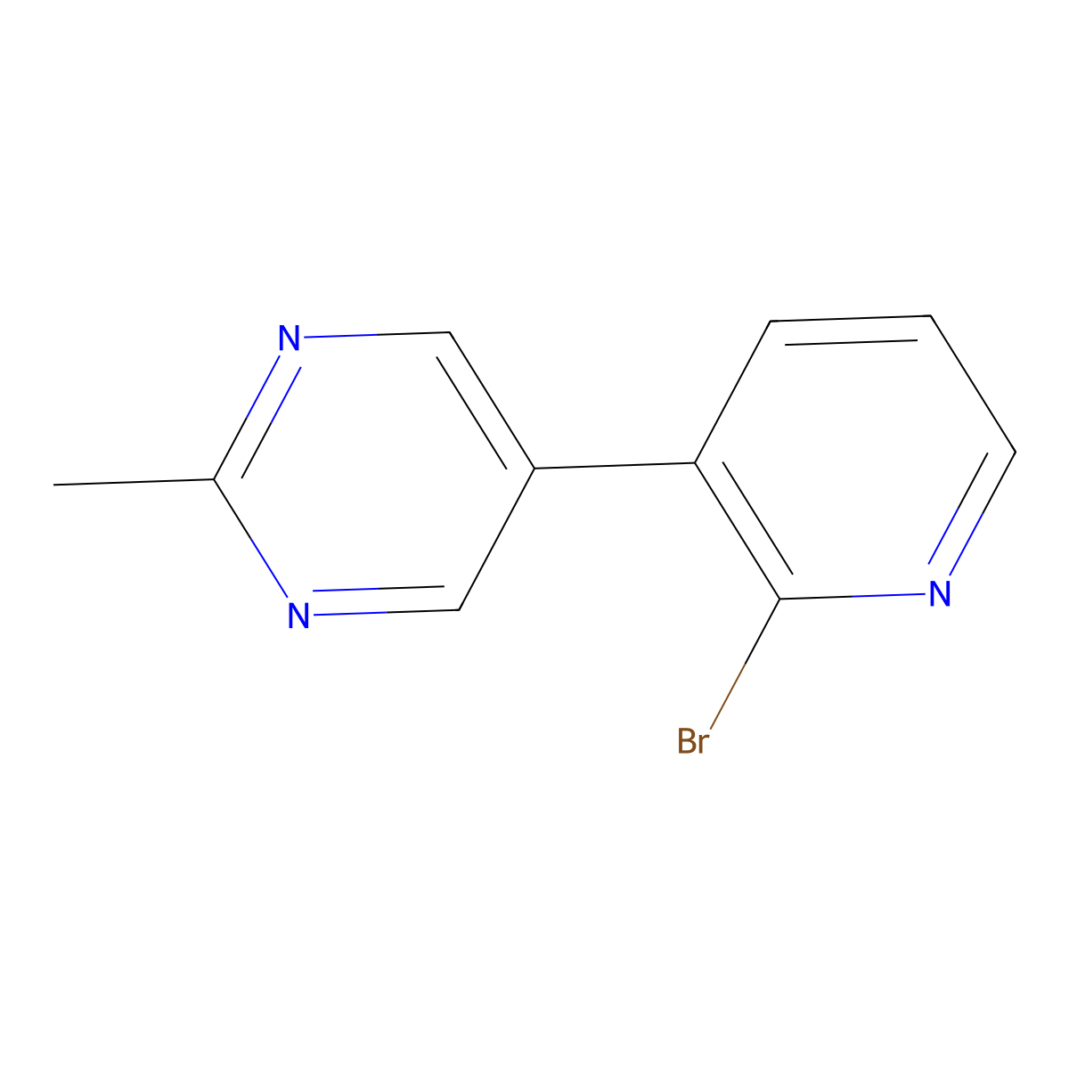 2-Bromo-3-(2-methylpyrimidin-5-yl)pyridine molecular structure, CAS 1417519-60-8