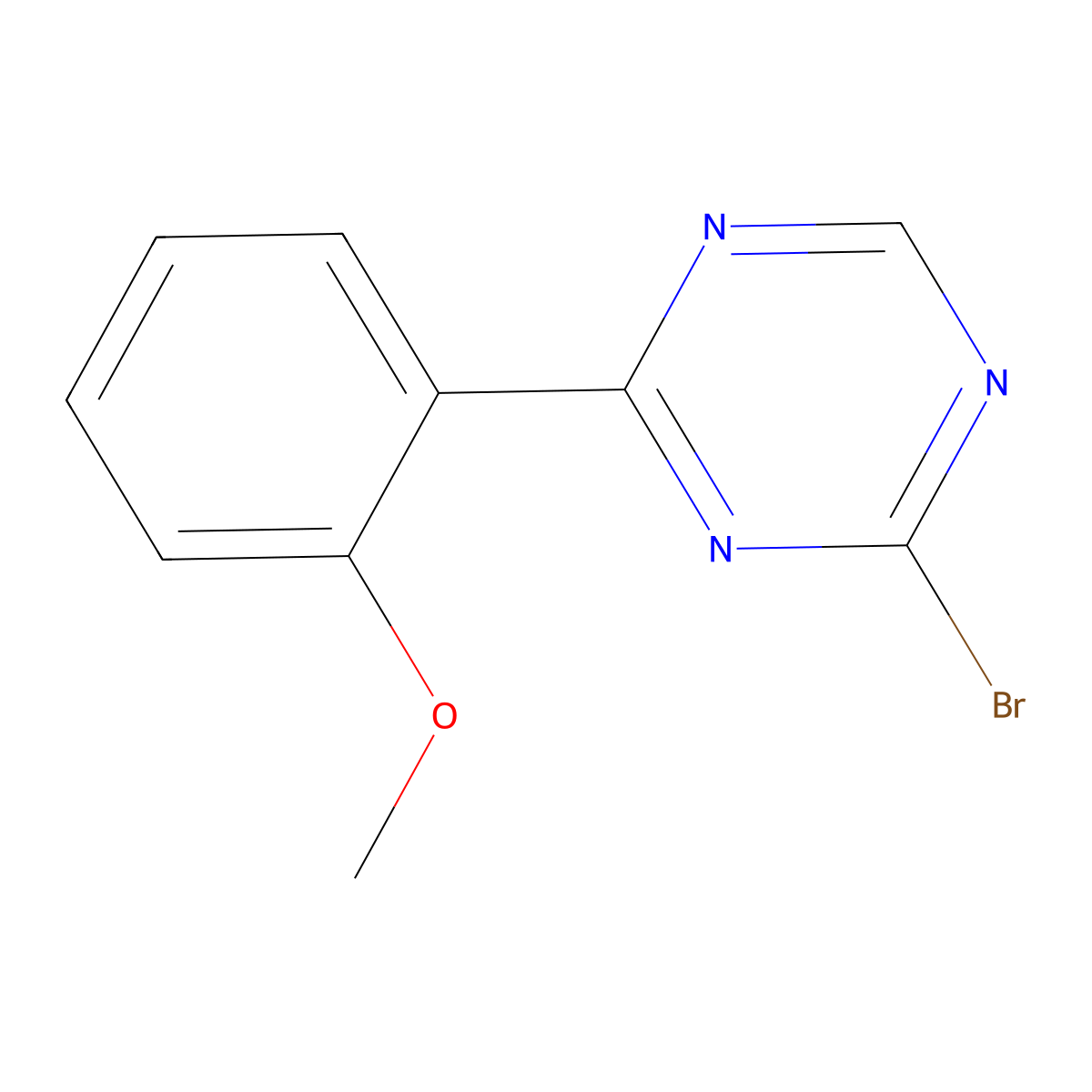 2-Bromo-4-(2-methoxyphenyl)-1,3,5-triazine molecular structure, CAS 1417519-61-9