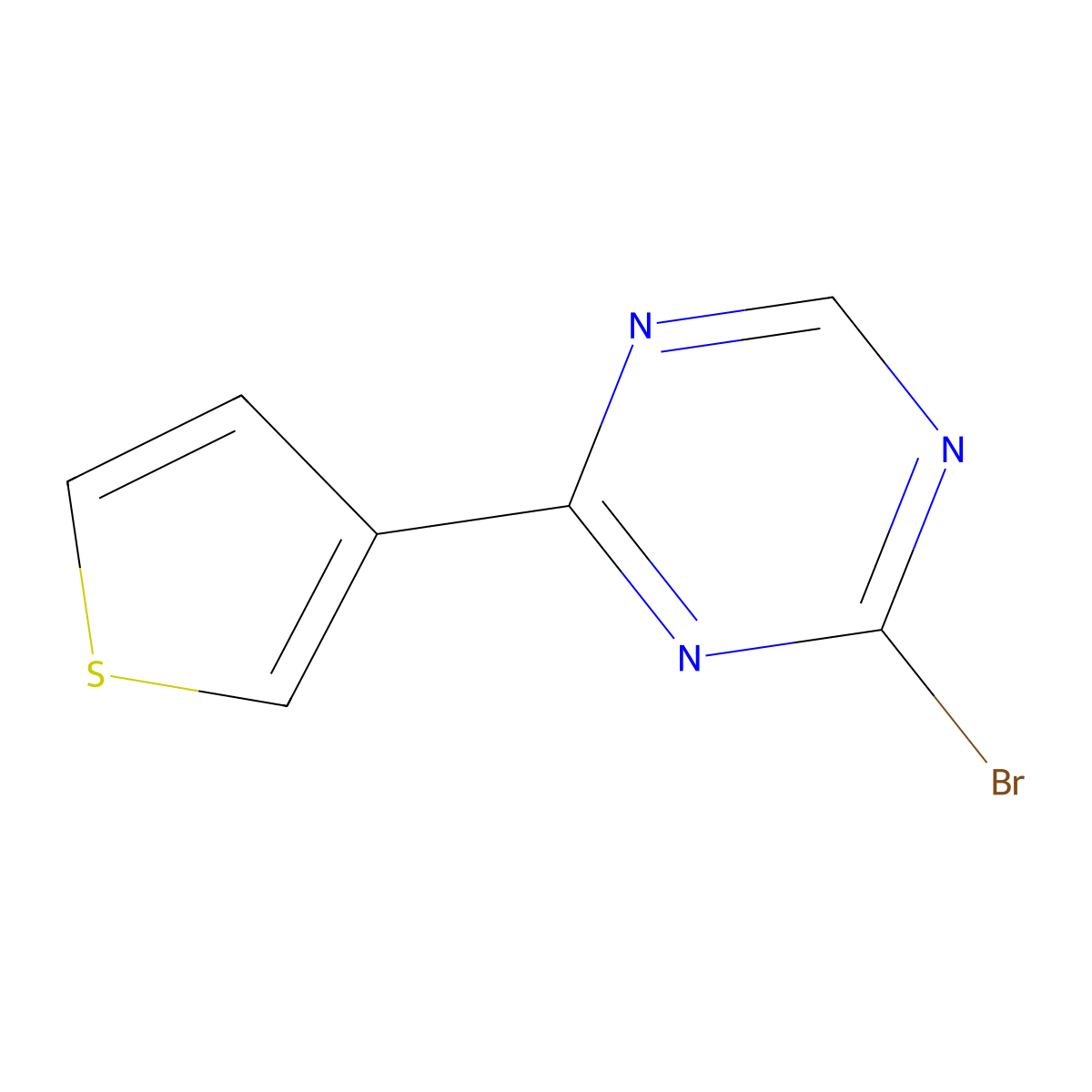 2-Bromo-4-(3-thienyl)-1,3,5-triazine molecular structure, CAS 1417519-62-0