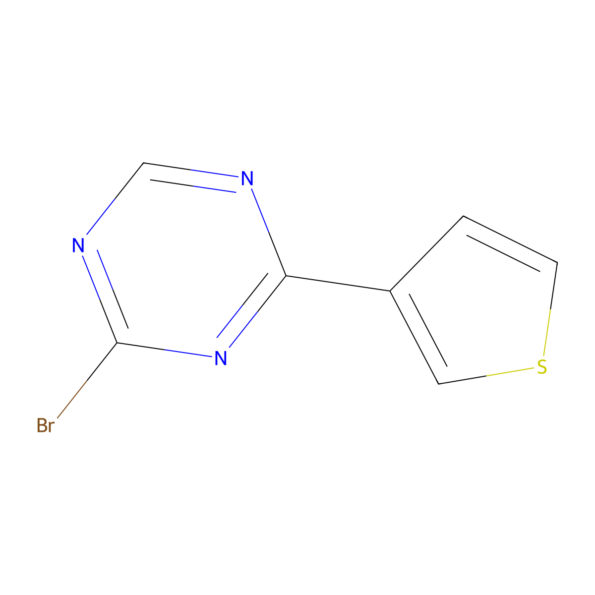 2-Bromo-4-(3-thienyl)-1,3,5-triazine molecular structure, CAS 1417519-62-0