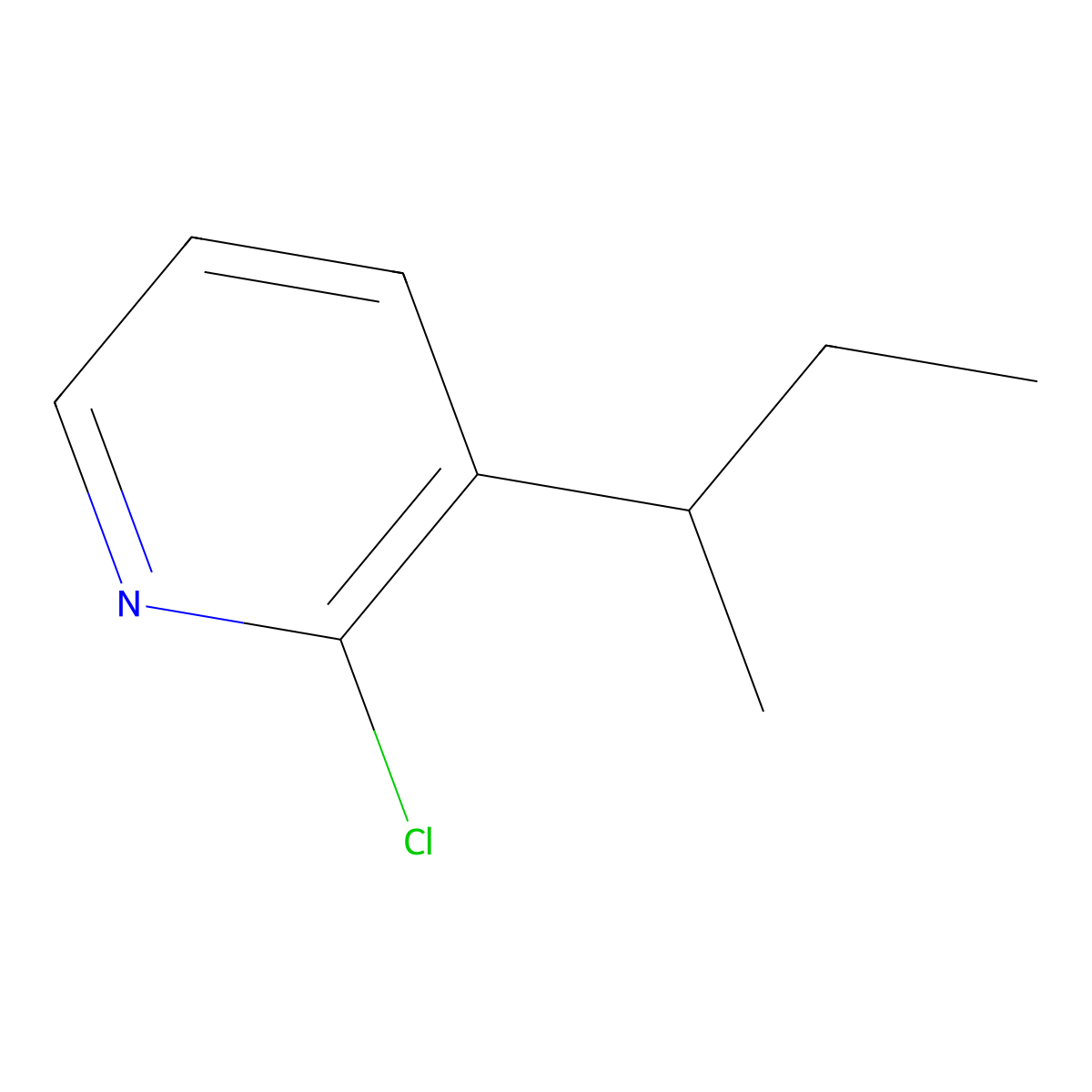 2-Chloro-3-(sec-butyl)pyridine molecular structure, CAS 1417519-68-6