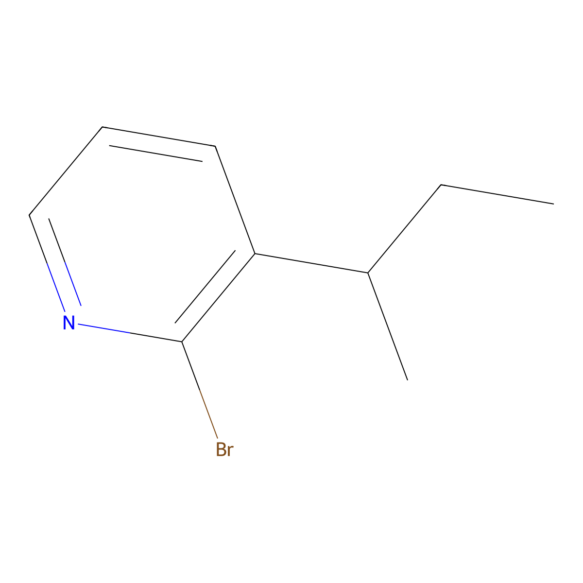 2-Bromo-3-(sec-butyl)pyridine molecular structure, CAS 1417519-69-7