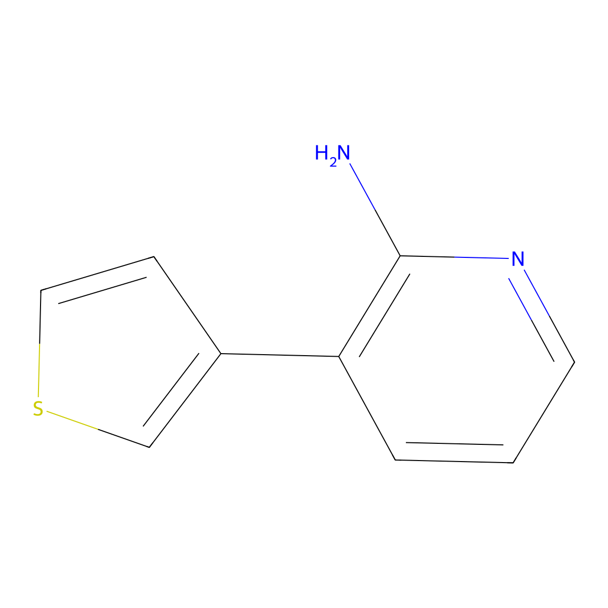 2-Amino-3-(3-thienyl)pyridine molecular structure, CAS 1417519-71-1