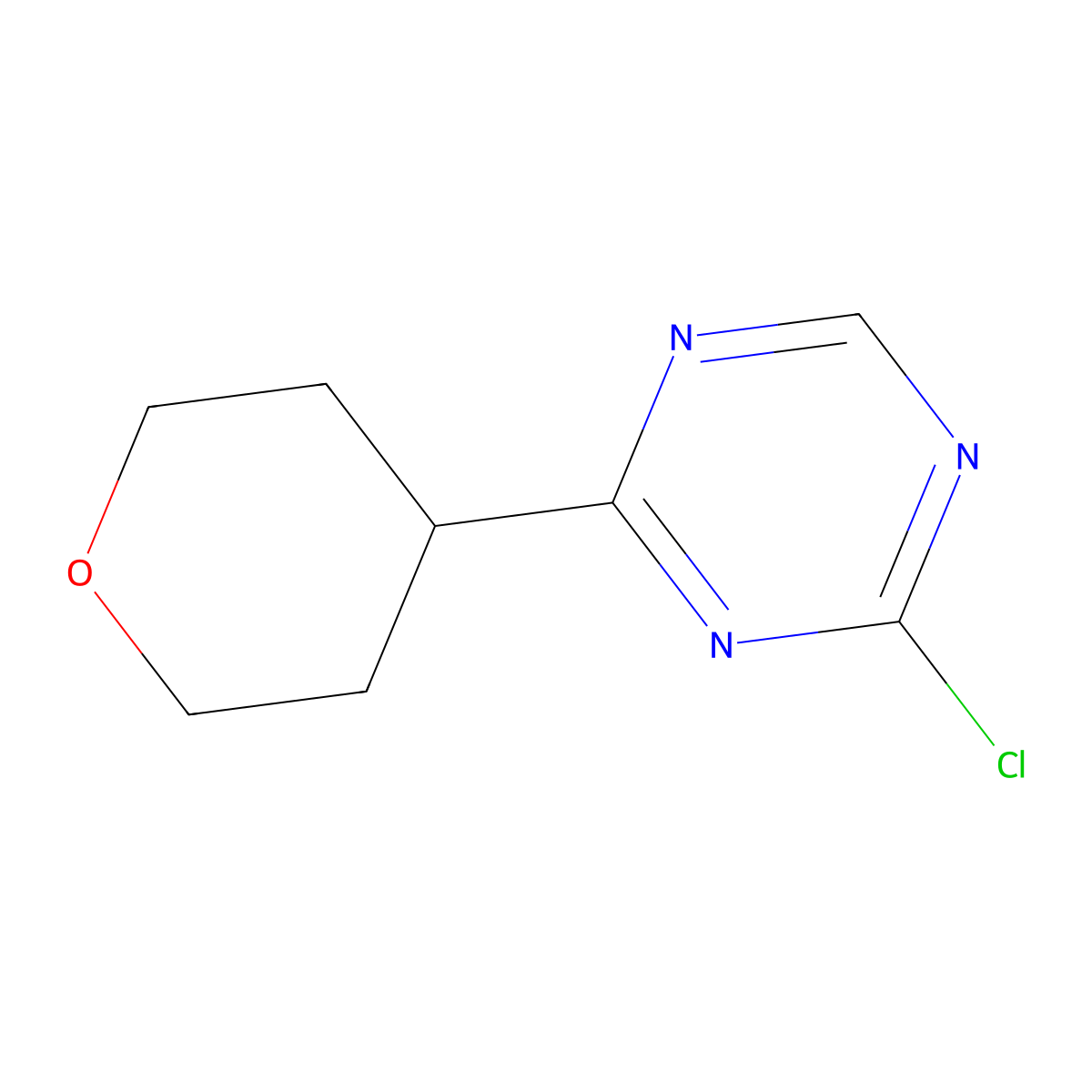 2-Chloro-4-(4-tetrahydropyranyl)-1,3,5-triazine molecular structure, CAS 1417519-72-2