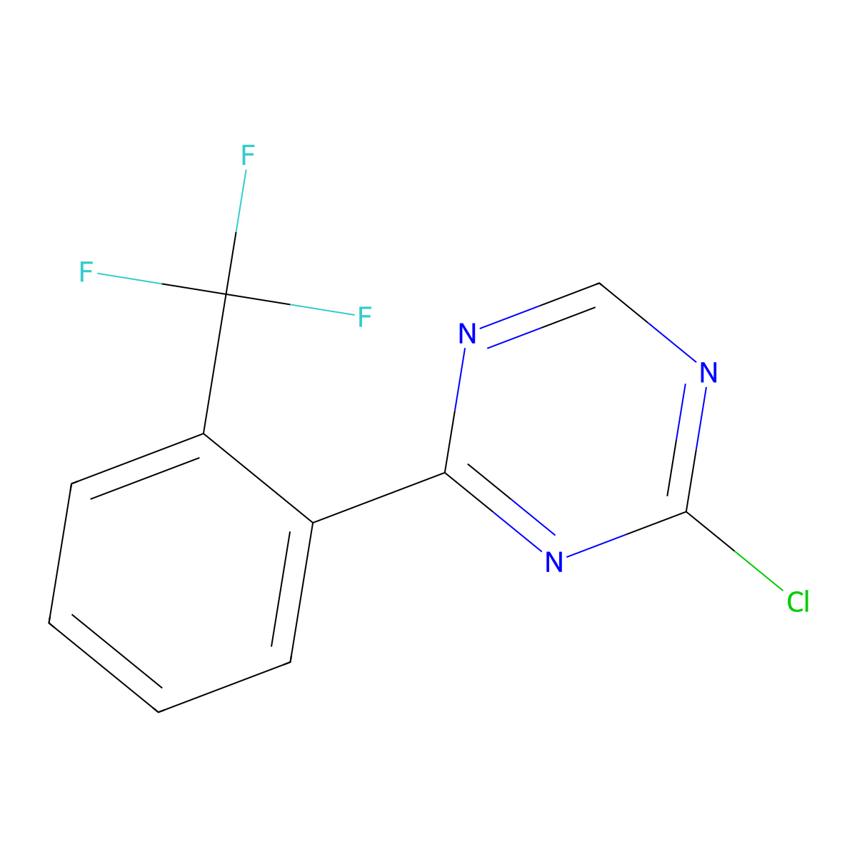 2-Chloro-4-(2-trifluoromethylphenyl)-1,3,5-triazine molecular structure, CAS 1417519-73-3