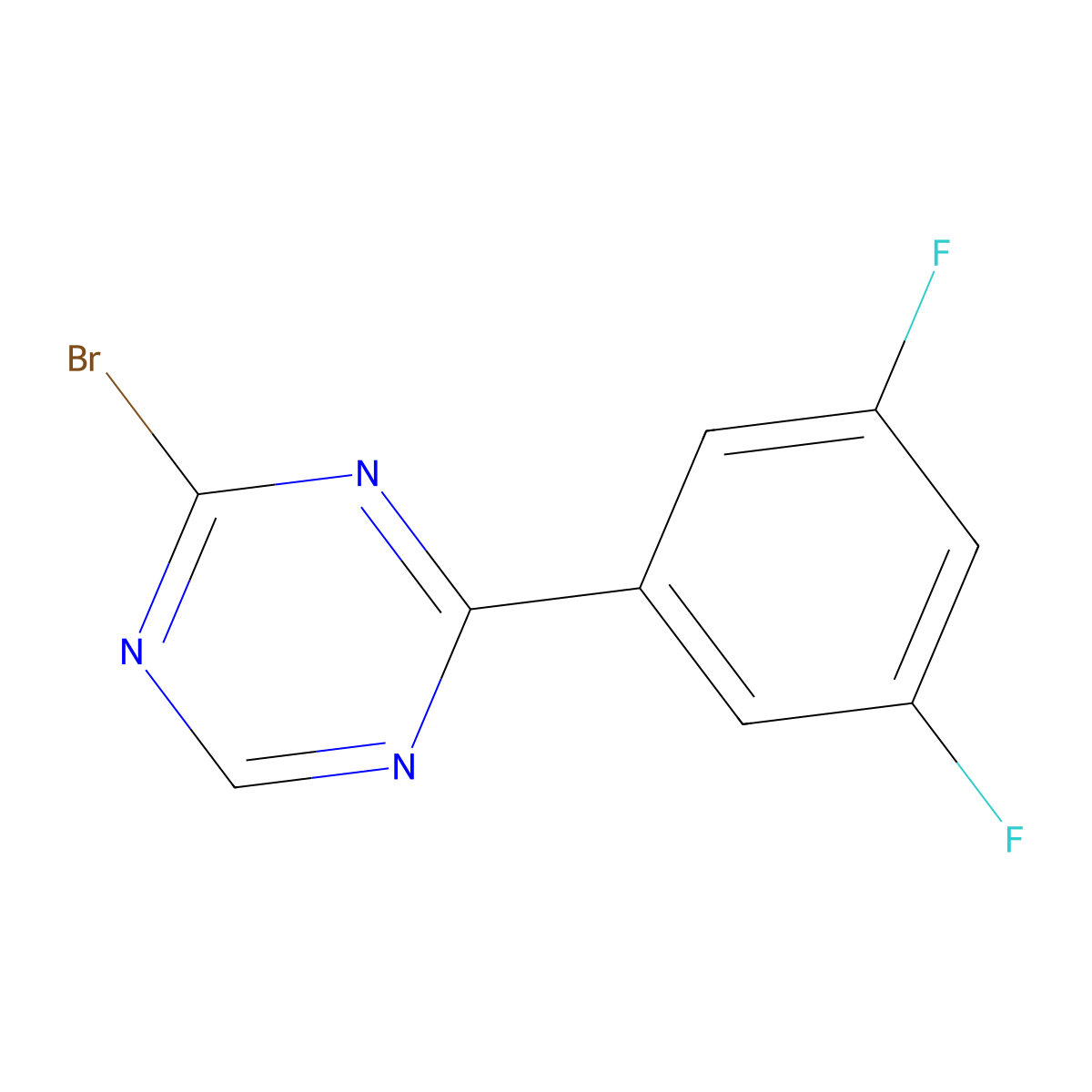 2-Bromo-4-(3,5-difluorophenyl)-1,3,5-triazine molecular structure, CAS 1417519-75-5