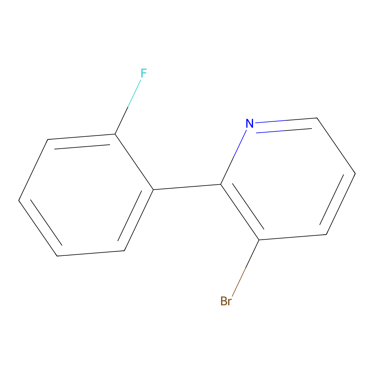 3-Bromo-2-(2-fluorophenyl)pyridine molecular structure, CAS 1417519-78-8