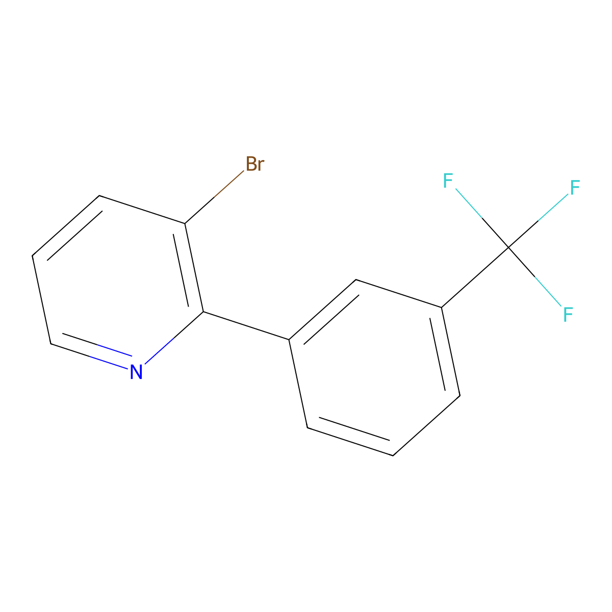 3-Bromo-2-(3-trifluoromethylphenyl)pyridine molecular structure, CAS 1417519-80-2