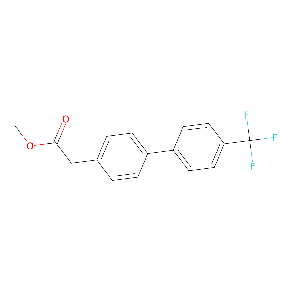 Methyl 2-{4-[4-(trifluoromethyl)phenyl]phenyl}acetate molecular structure, CAS 1417525-85-9