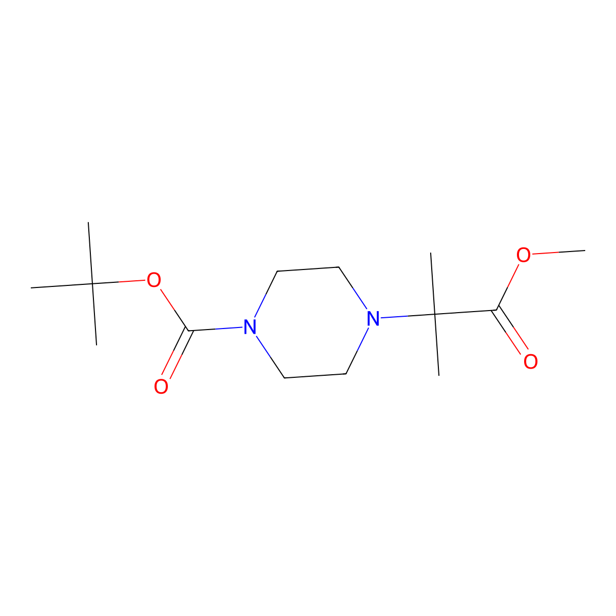 Methyl 4-[(1,1-dimethylethoxy)carbonyl]-alpha,alpha-dimethyl-1-piperazineacetate molecular structure, CAS 1417526-04-5