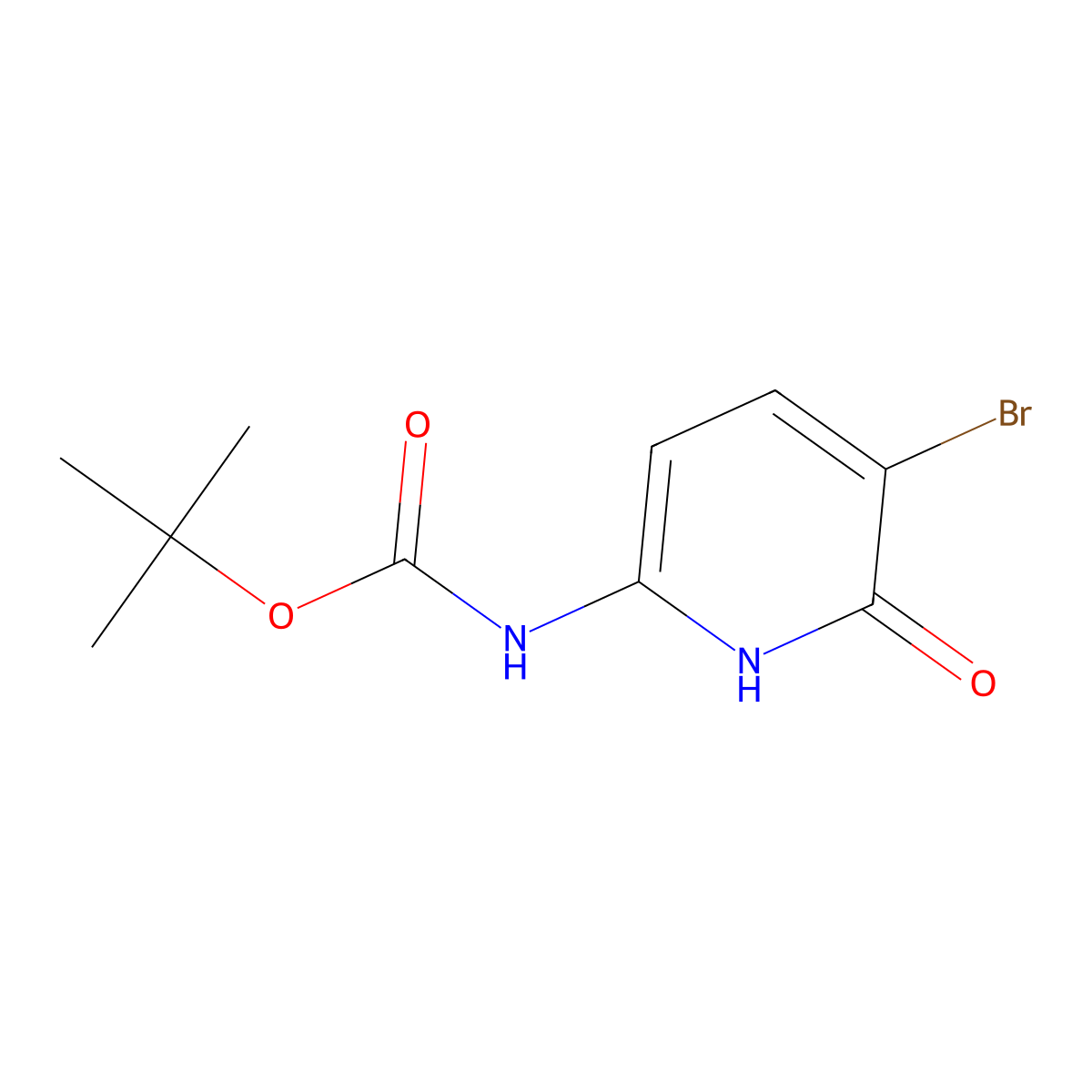 tert-butyl N-(5-bromo-6-hydroxypyridin-2-yl)carbamate molecular structure, CAS 1417527-56-0