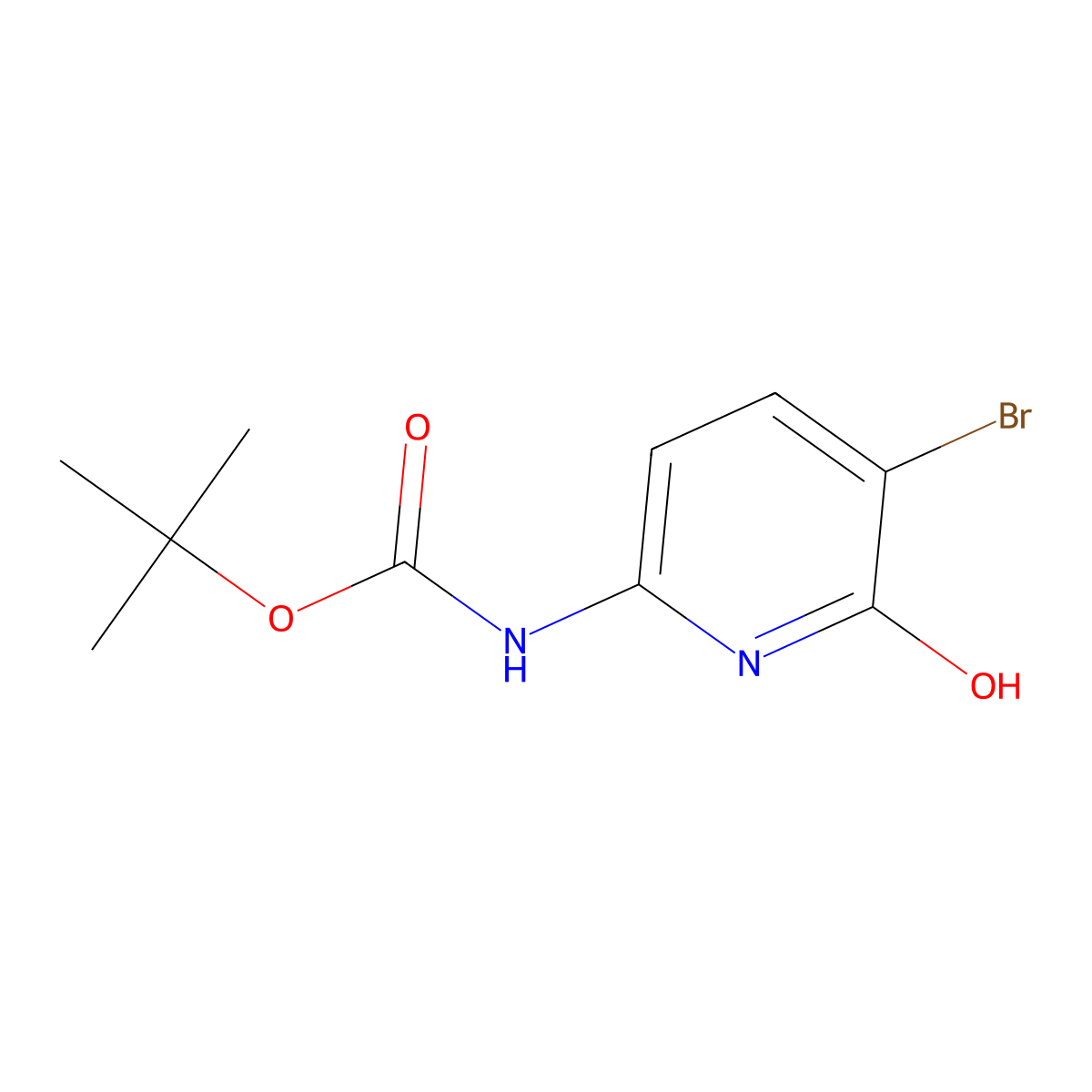 tert-butyl N-(5-bromo-6-hydroxypyridin-2-yl)carbamate molecular structure, CAS 1417527-56-0