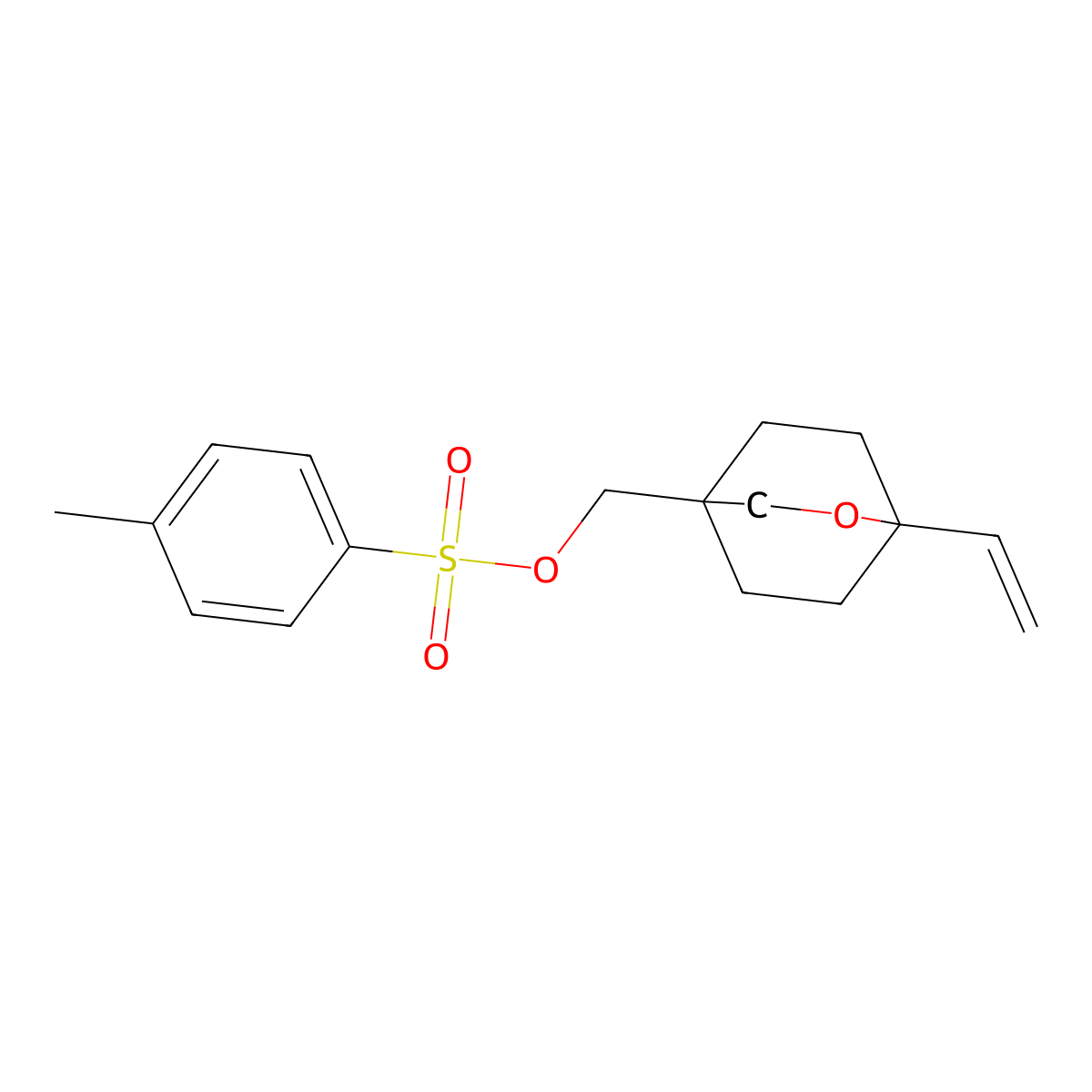 (1-Vinyl-2-oxabicyclo[2.2.2]octan-4-yl)methyl 4-methylbenzenesulfonate molecular structure, CAS 1417551-38-2