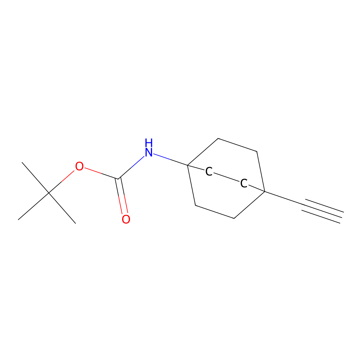 tert-butyl N-{4-ethynylbicyclo[2.2.2]octan-1-yl}carbamate molecular structure, CAS 1417551-40-6