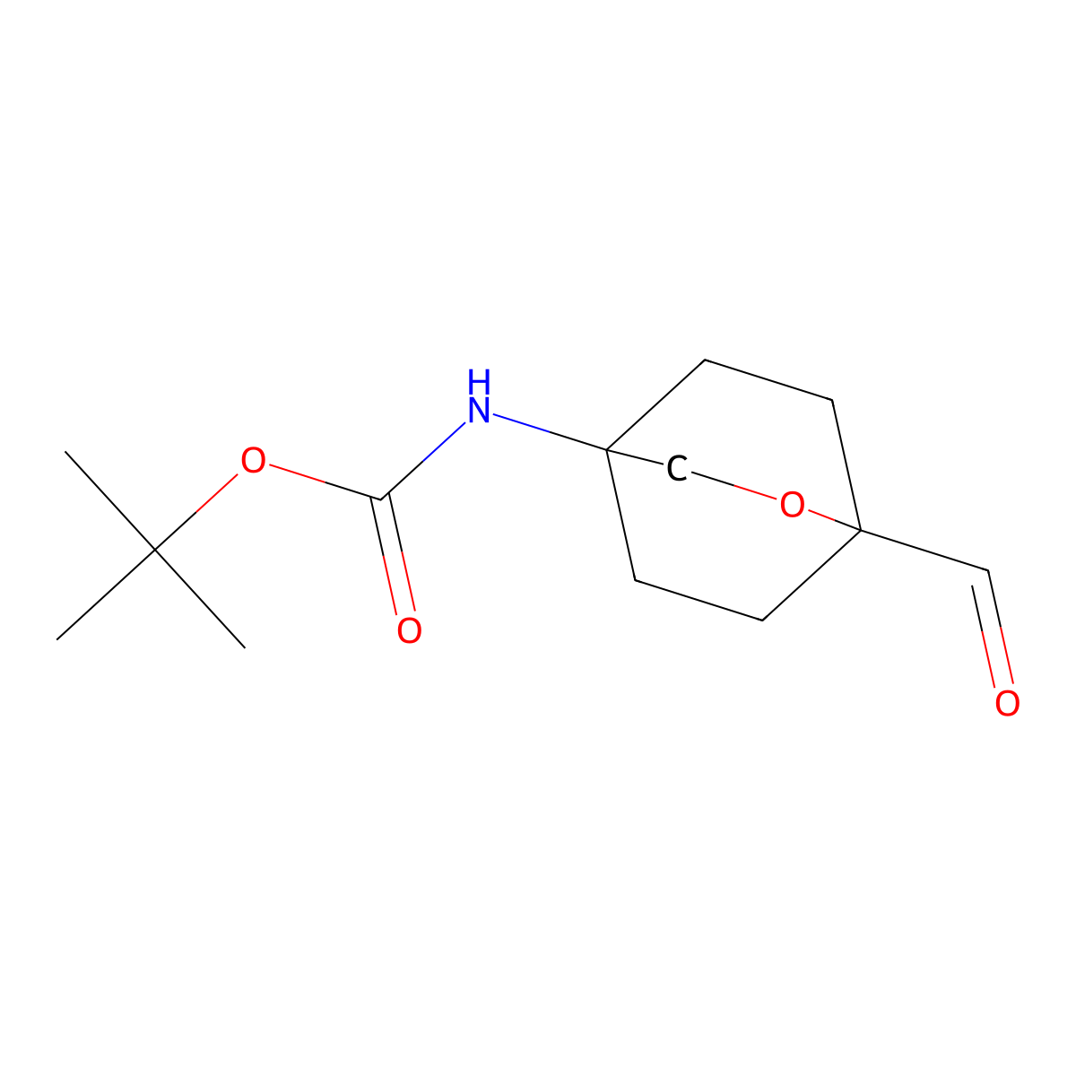 tert-Butyl (1-formyl-2-oxabicyclo[2.2.2]octan-4-yl)carbamate molecular structure, CAS 1417551-42-8