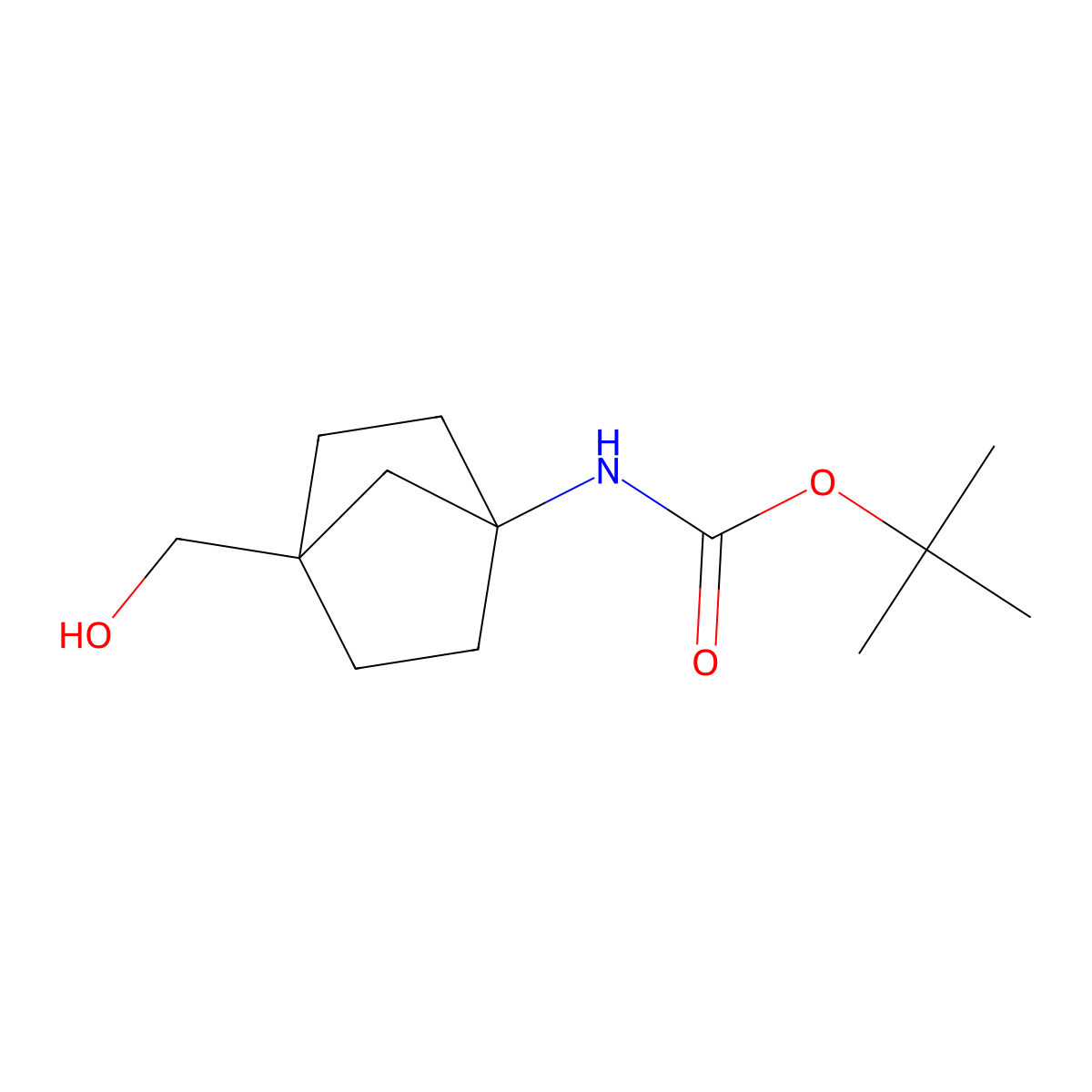 tert-butyl N-[4-(hydroxymethyl)norbornan-1-yl]carbamate molecular structure, CAS 1417551-43-9