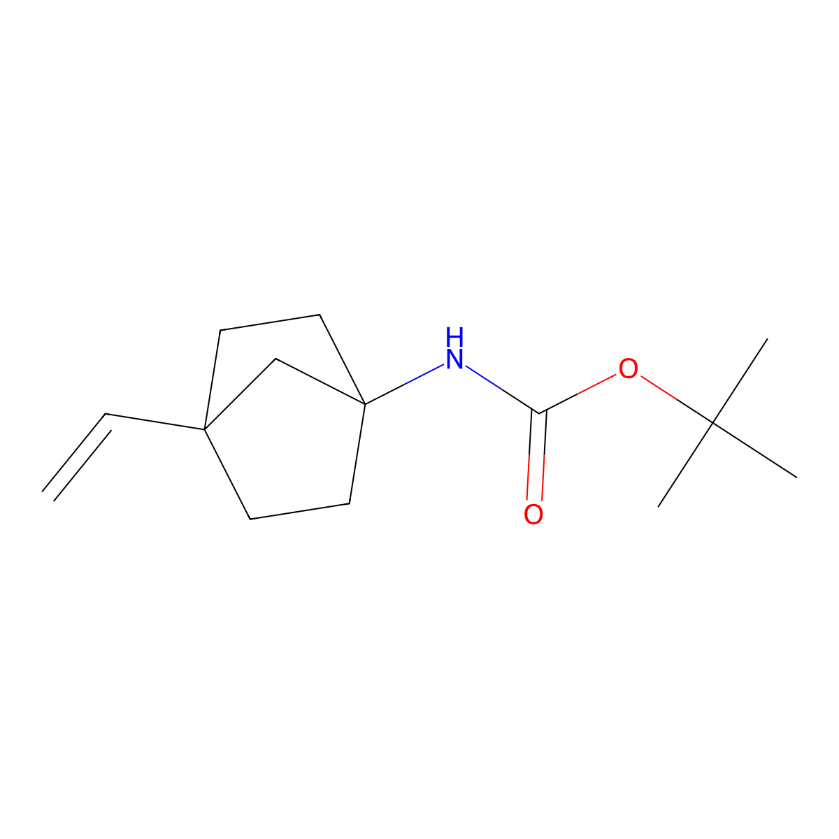 Tert-butyl (4-vinylbicyclo[2.2.1]heptan-1-yl)carbamate molecular structure, CAS 1417551-45-1