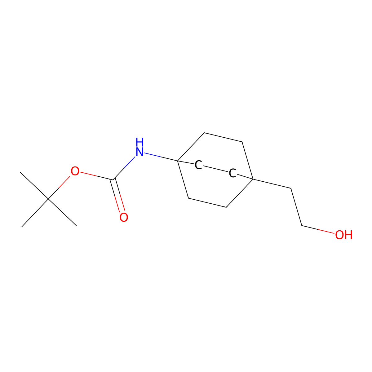 tert-butyl N-[4-(2-hydroxyethyl)bicyclo[2.2.2]octan-1-yl]carbamate molecular structure, CAS 1417551-46-2