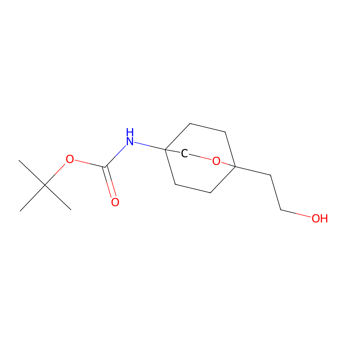 tert-Butyl (1-(2-hydroxyethyl)-2-oxabicyclo[2.2.2]octan-4-yl)carbamate molecular structure, CAS 1417551-57-5