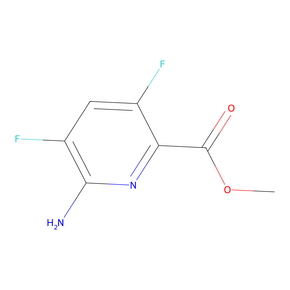 Methyl 6-amino-3,5-difluoropicolinate molecular structure, CAS 1417551-60-0