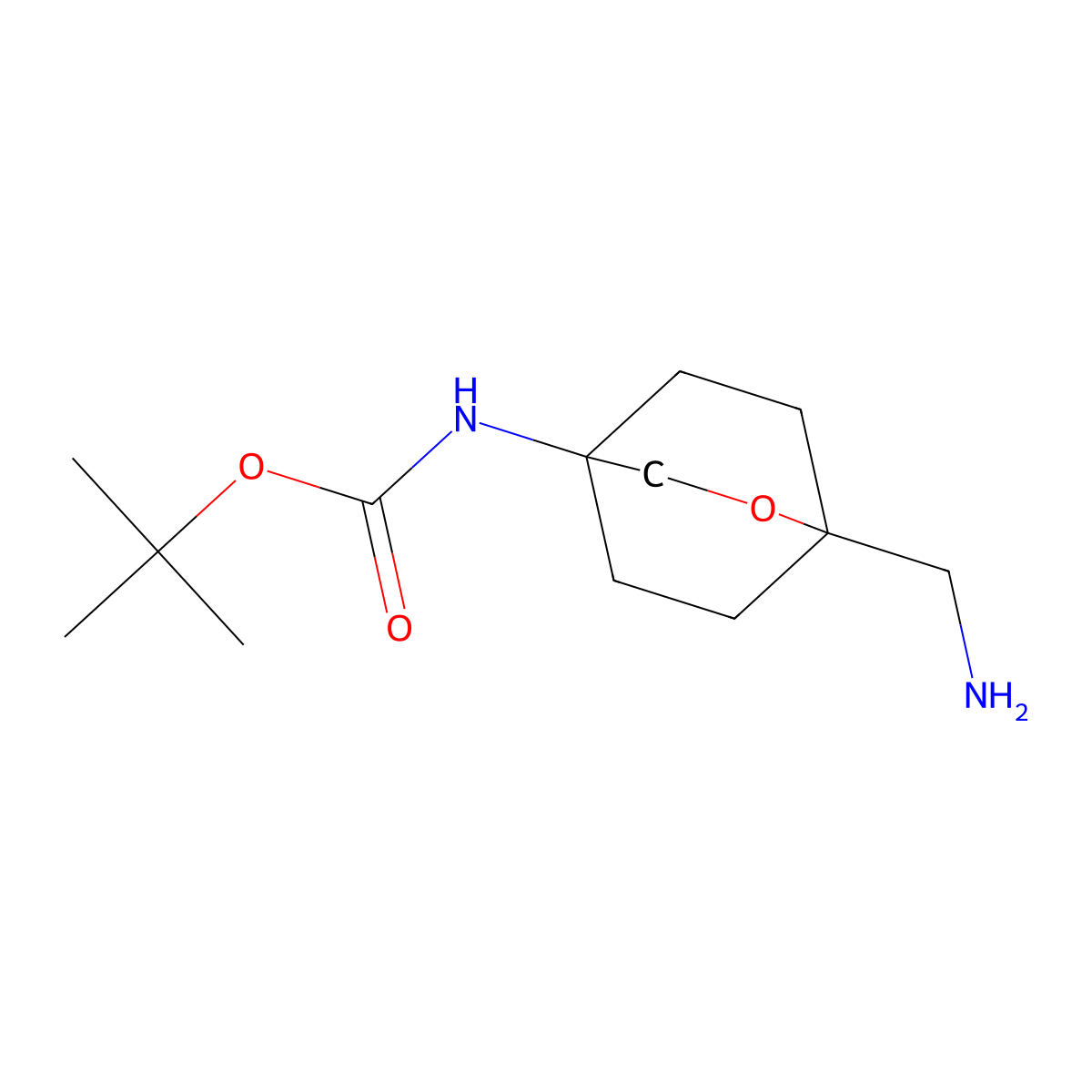 tert-butyl N-[1-(aminomethyl)-2-oxabicyclo[2.2.2]octan-4-yl]carbamate molecular structure, CAS 1417551-73-5