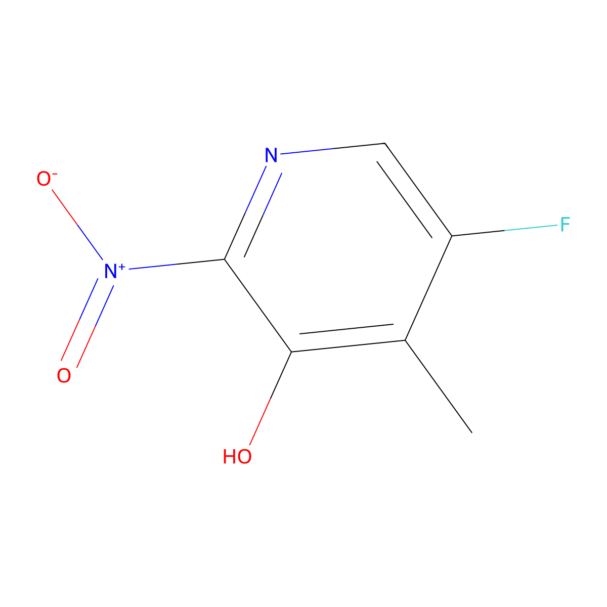 5-Fluoro-4-methyl-2-nitro-3-pyridinol molecular structure, CAS 1417554-25-6