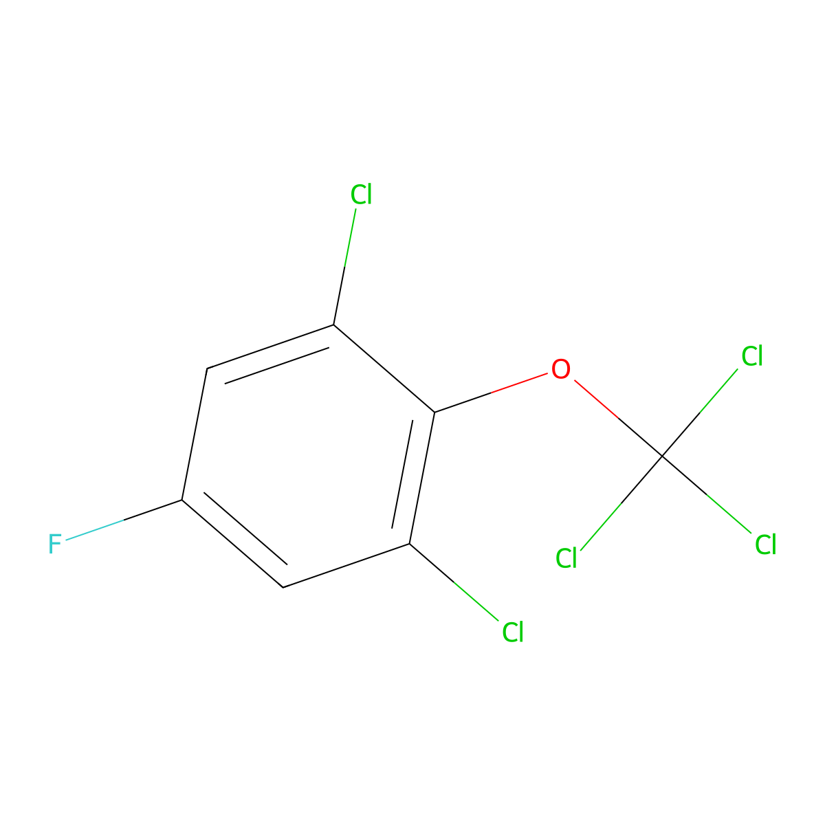 1,3-Dichloro-5-fluoro-2-(trichloromethoxy)benzene molecular structure, CAS 1417566-34-7