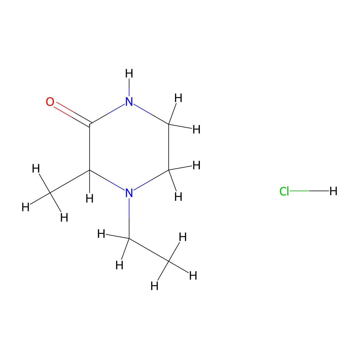 4-Ethyl-3-methylpiperazin-2-one hydrochloride molecular structure, CAS 1417566-35-8