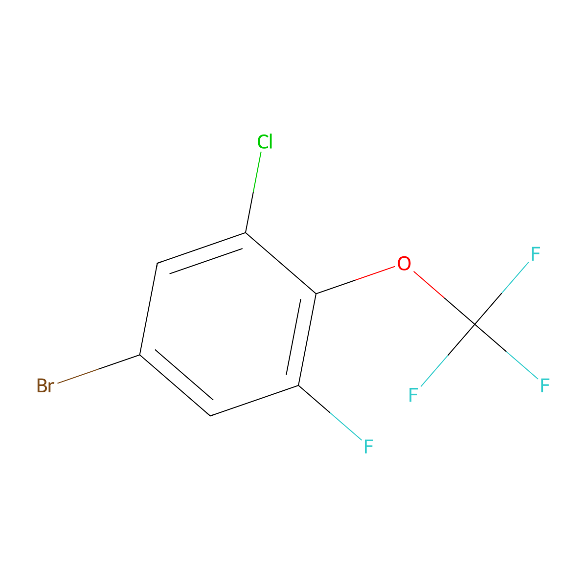 5-Bromo-1-chloro-3-fluoro-2-(trifluoromethoxy)benzene molecular structure, CAS 1417566-38-1