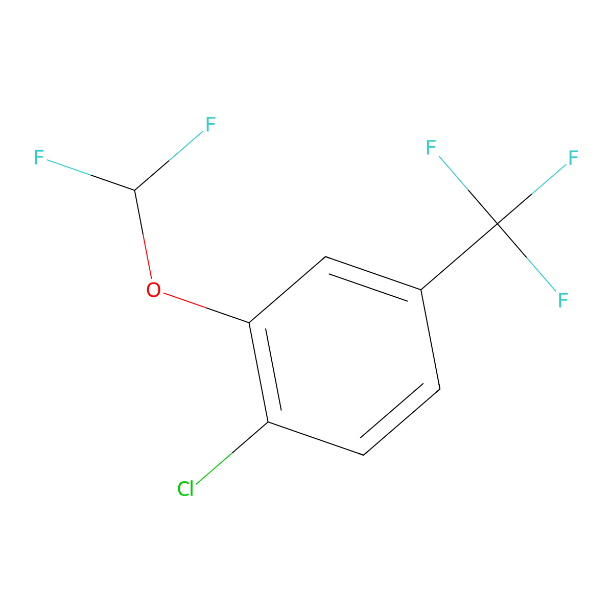 1-Chloro-2-(difluoromethoxy)-4-(trifluoromethyl)benzene molecular structure, CAS 1417566-58-5