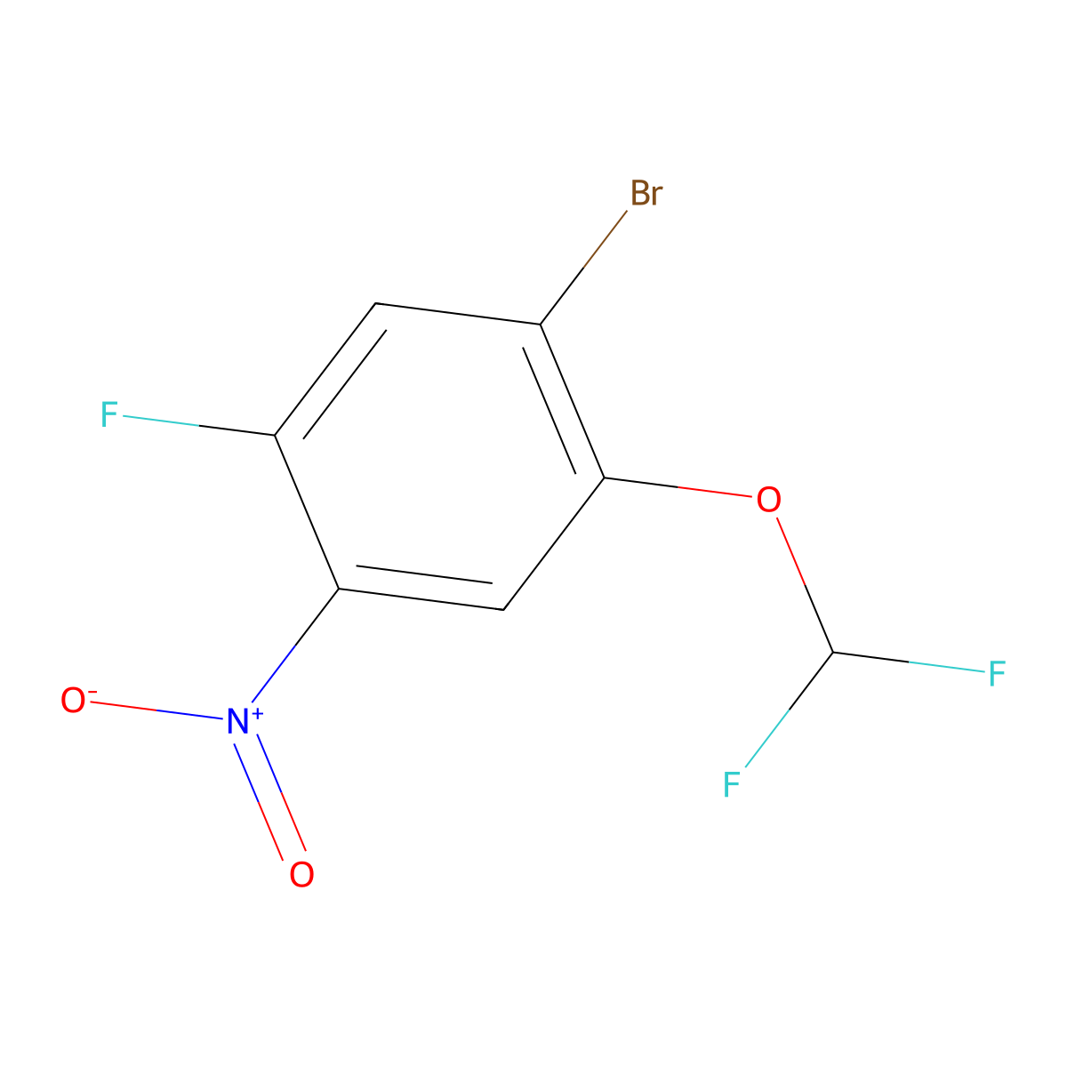 1-Bromo-2-difluoromethoxy-5-fluoro-4-nitrobenzene molecular structure, CAS 1417566-72-3