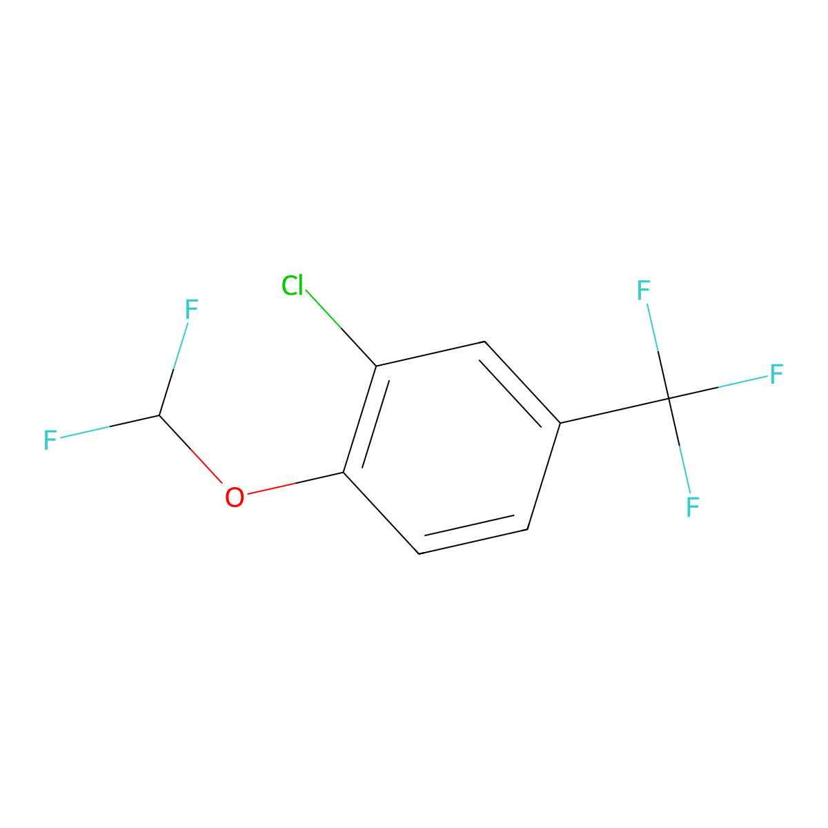 2-Chloro-1-(difluoromethoxy)-4-(trifluoromethyl)benzene molecular structure, CAS 1417566-76-7