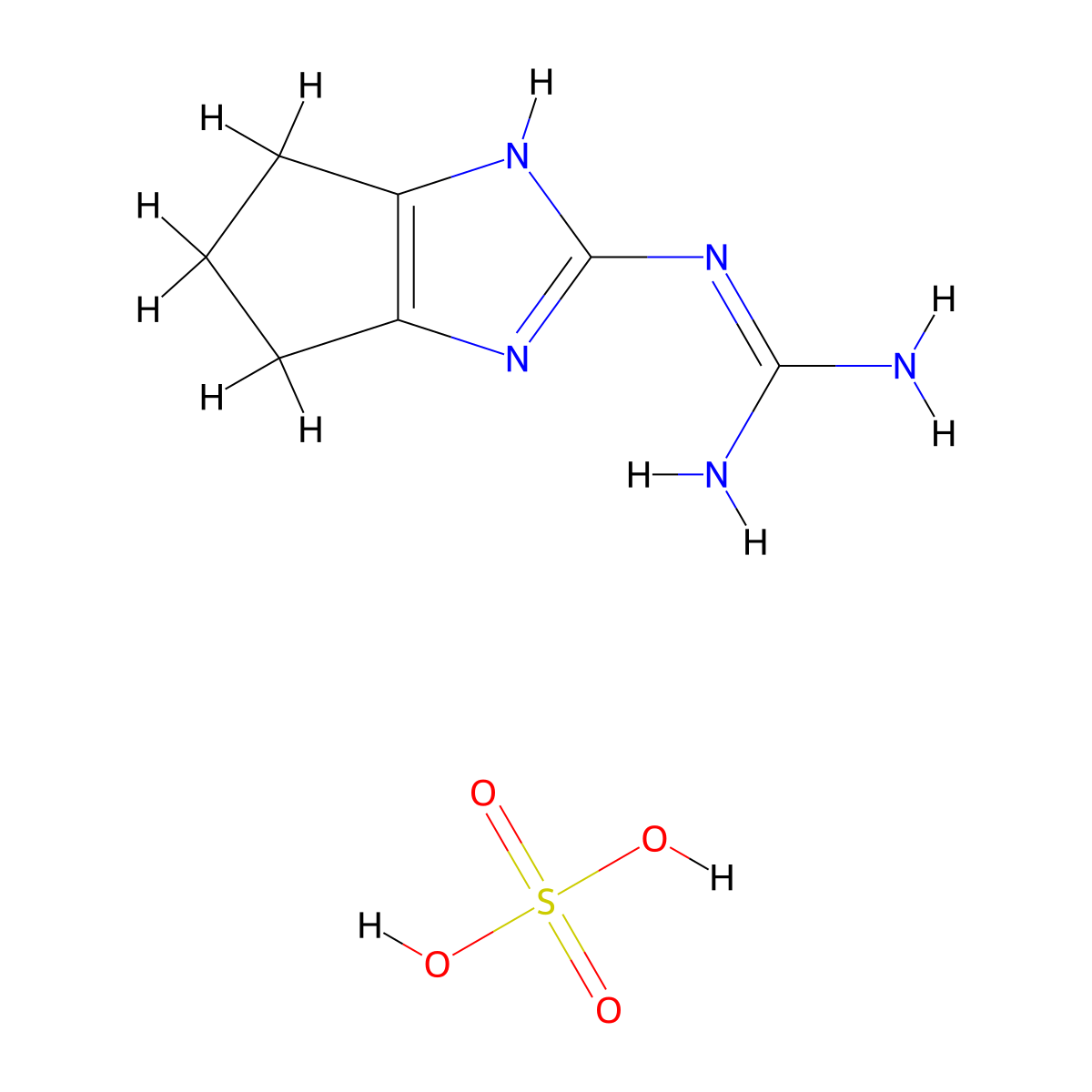 N-(1,4,5,6-Tetrahydrocyclopenta-[d]imidazol-2-yl)guanidine sulfate molecular structure, CAS 1417566-80-3