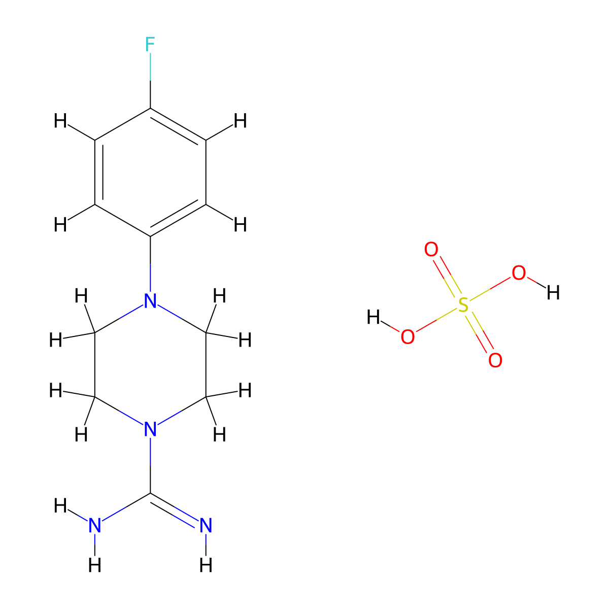4-(4-Fluorophenyl)piperazine-1-carboximidamide sulfate molecular structure, CAS 1417566-90-5