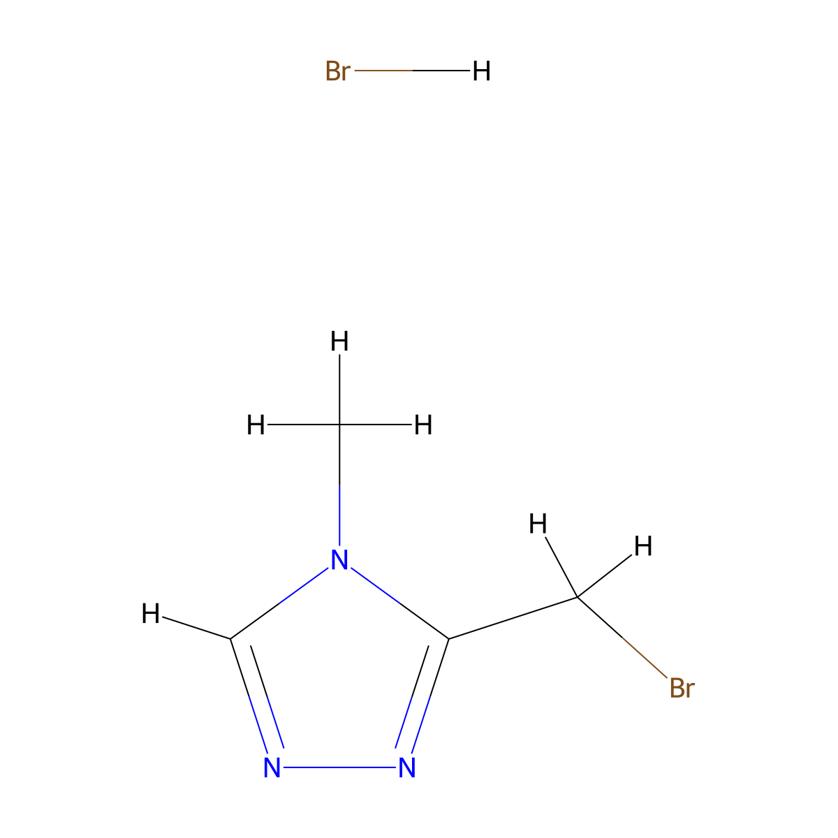 3-(bromomethyl)-4-methyl-4H-1,2,4-triazole hydrobromide molecular structure, CAS 1417566-92-7