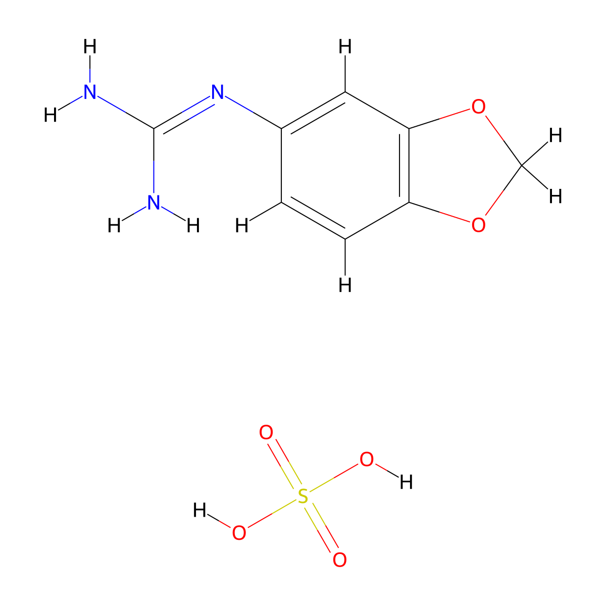 N-1,3-benzodioxol-5-ylguanidine sulfate molecular structure, CAS 1417566-98-3