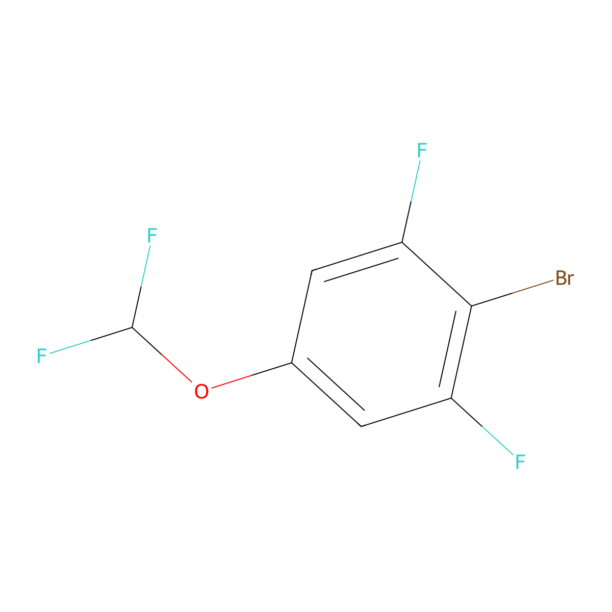 2-Bromo-5-(difluoromethoxy)-1,3-difluoro-benzene molecular structure, CAS 1417567-03-3