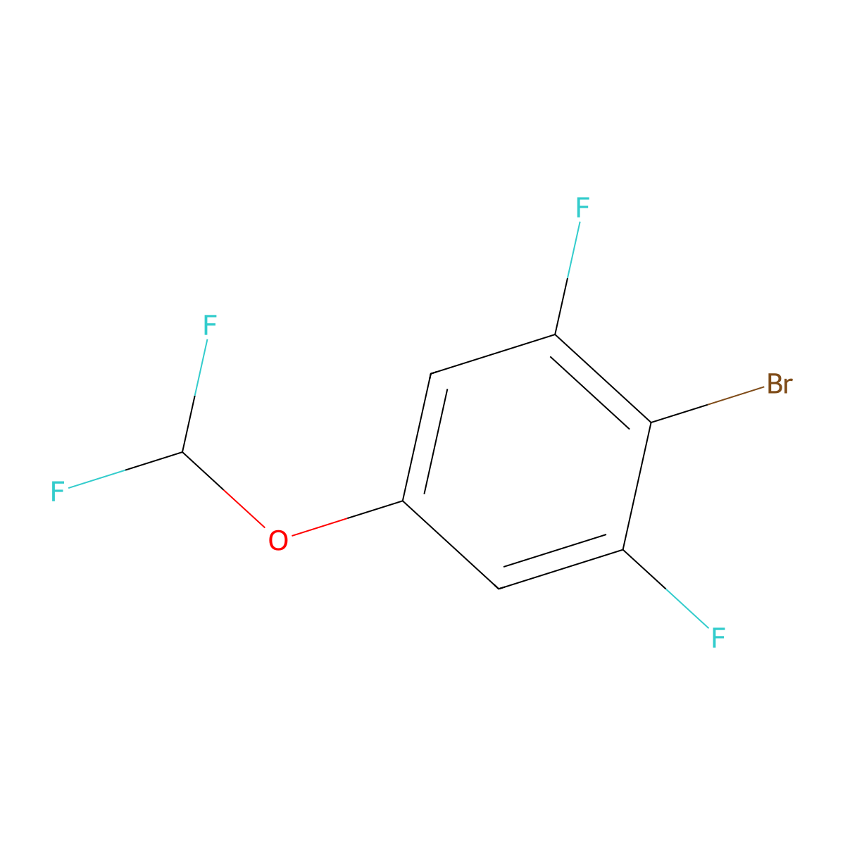 2-Bromo-5-(difluoromethoxy)-1,3-difluoro-benzene molecular structure, CAS 1417567-03-3