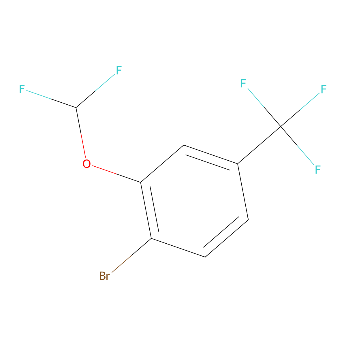 1-Bromo-2-(difluoromethoxy)-4-(trifluoromethyl)benzene molecular structure, CAS 1417567-20-4